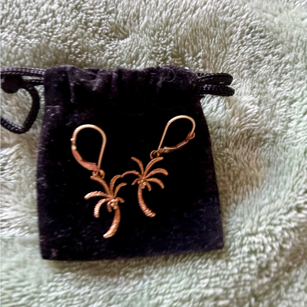 Elegant Gold Palm Tree Earrings